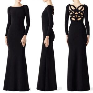 Chiara Boni La Petite Robe Tegan Black Backless Gown XS FLAWED